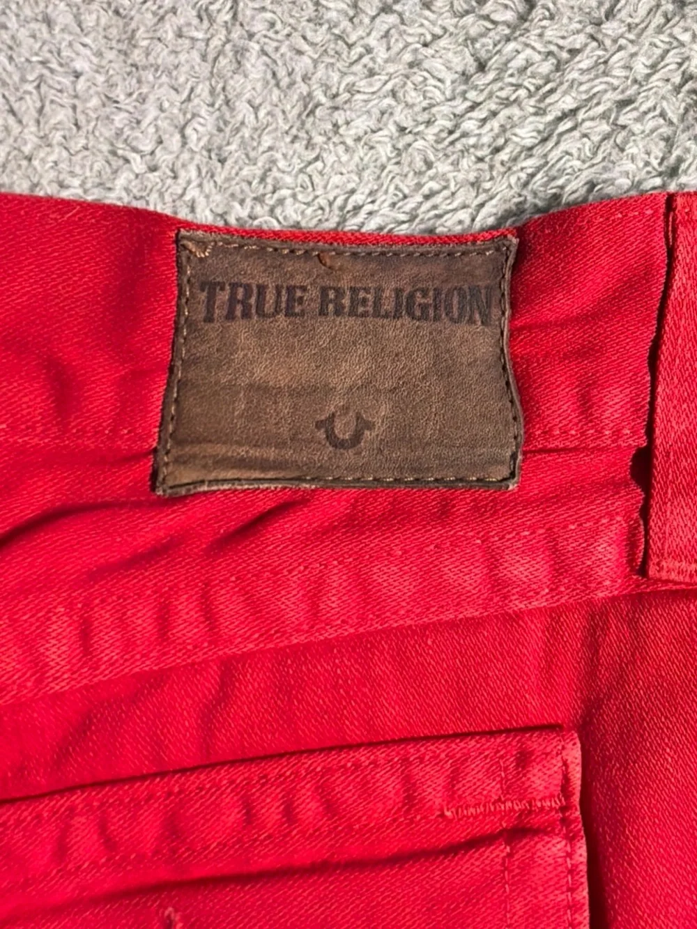 True Religion Men’s Bright Red Relaxed Straight Jeans